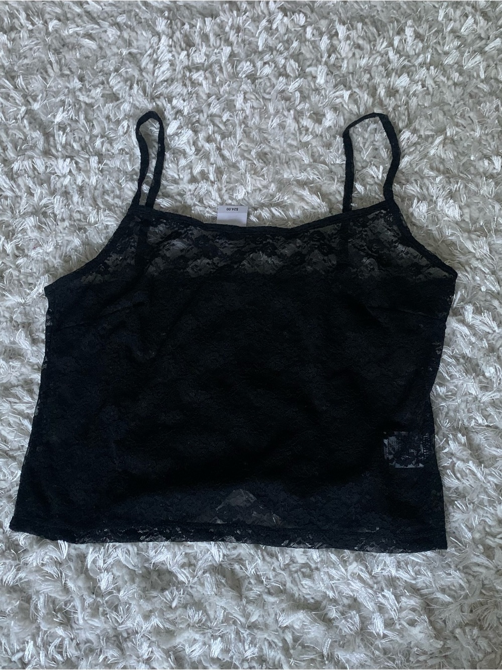 NWT John Galt Brandy Melville Black sheer lace tank top cami MSRP $24
